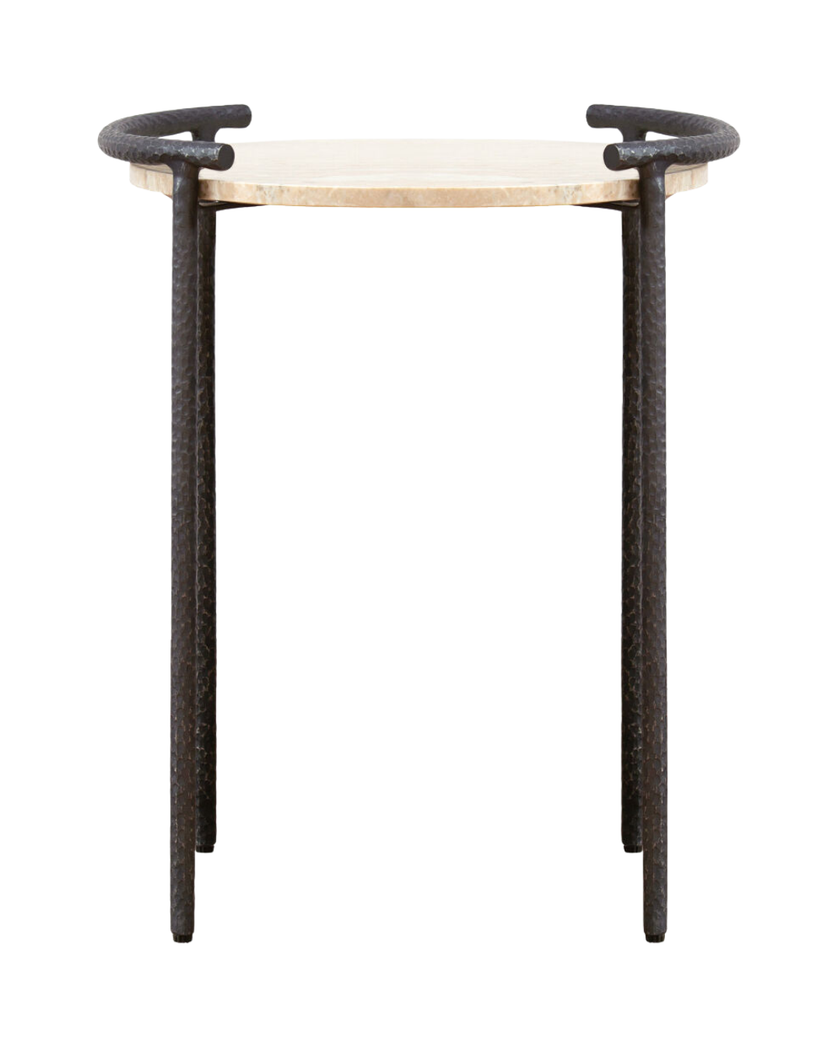 Ojai Marble & Iron End Table