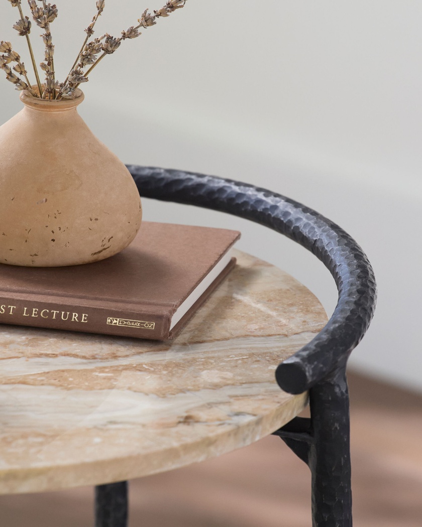 Ojai Marble & Iron End Table