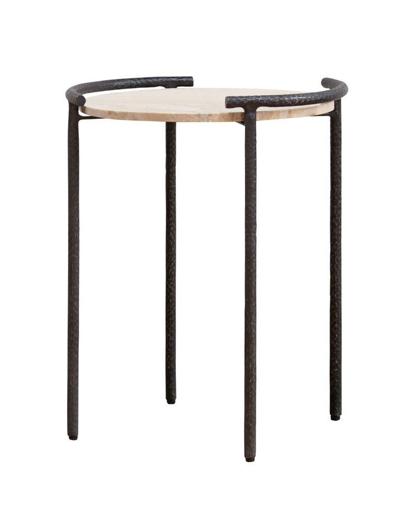 Ojai Marble & Iron End Table