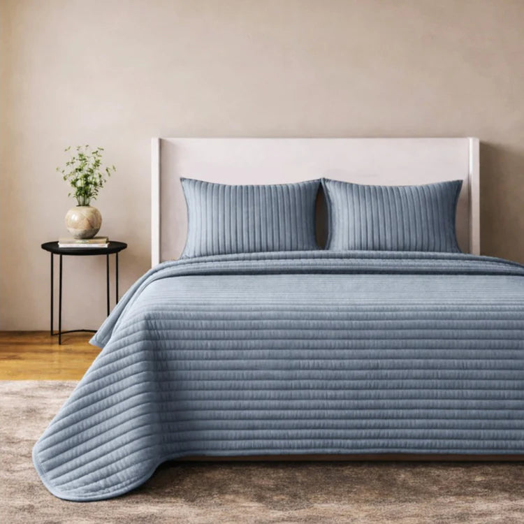 Channel Velvet Coverlet Set