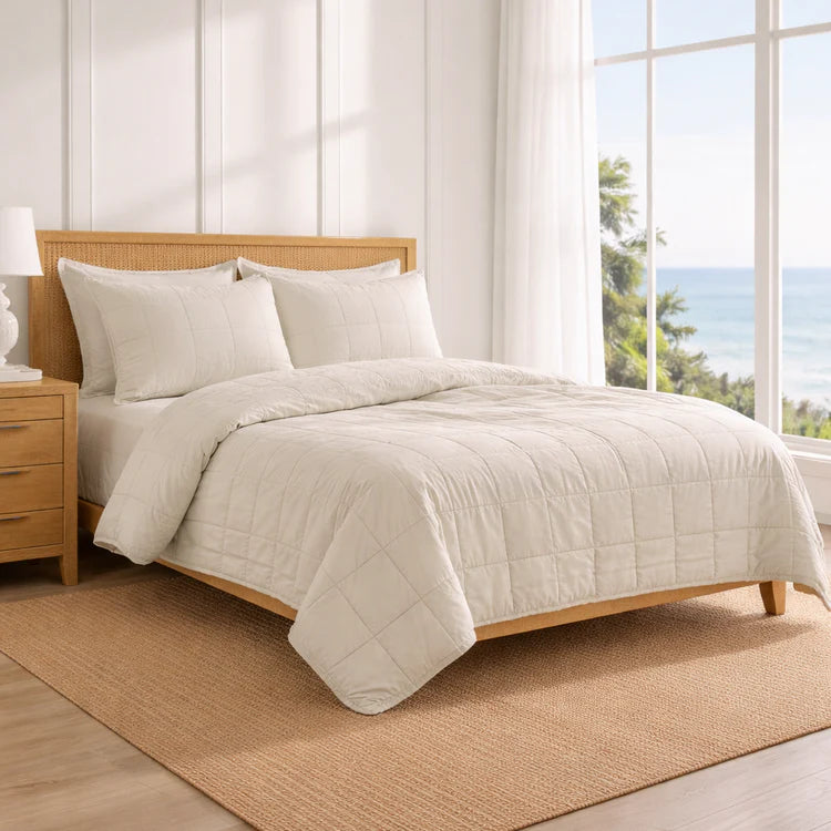 Cotton Canvas Coverlet Set