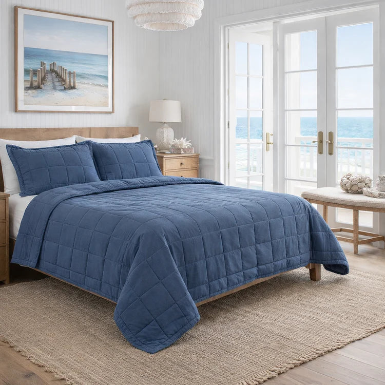 Cotton Canvas Coverlet Set