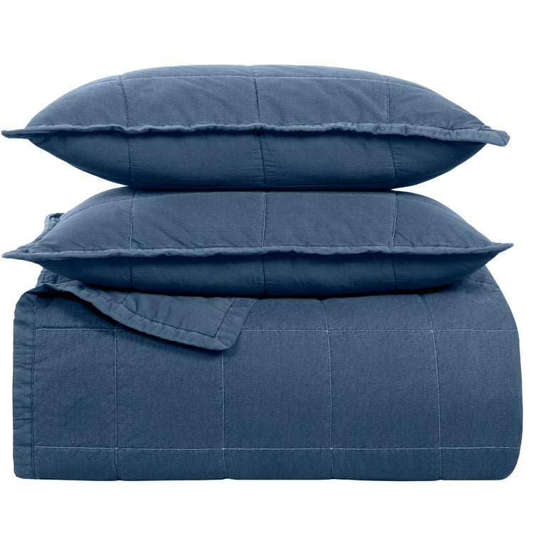 Cotton Canvas Coverlet Set