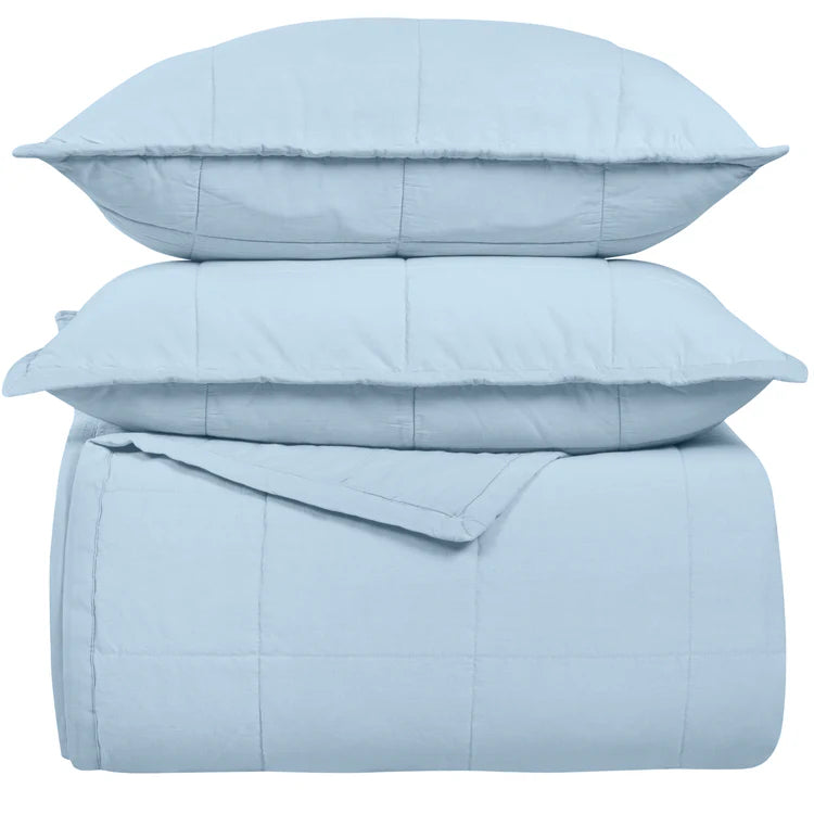 Cotton Canvas Coverlet Set