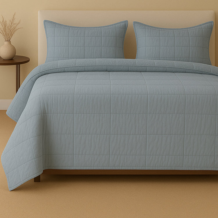 Cotton Canvas Coverlet Set