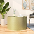 Rache Modern Round Accent Table With Hammered Iron, Gold