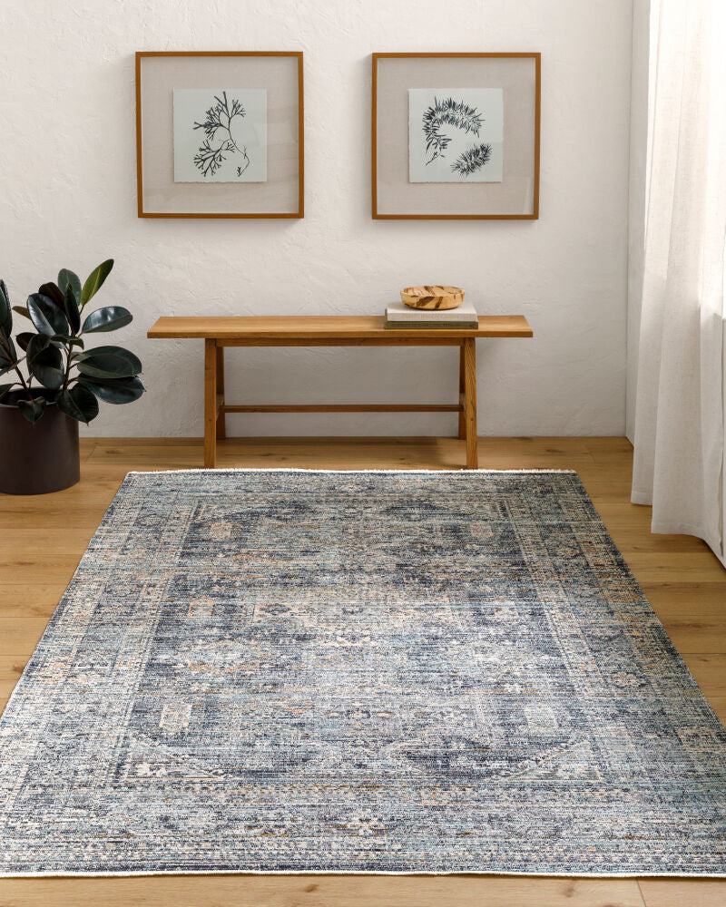 Margaret Machine Woven Rug Blue