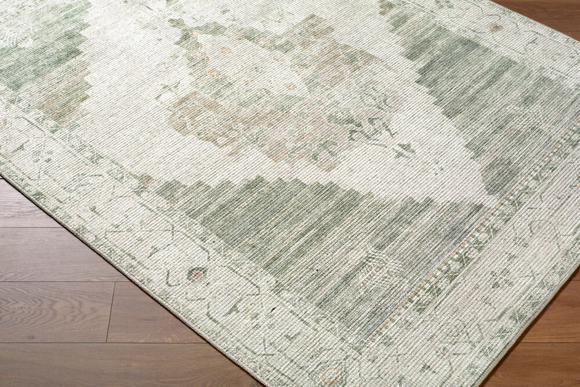 Luca Machine Woven Rug Olive Cream