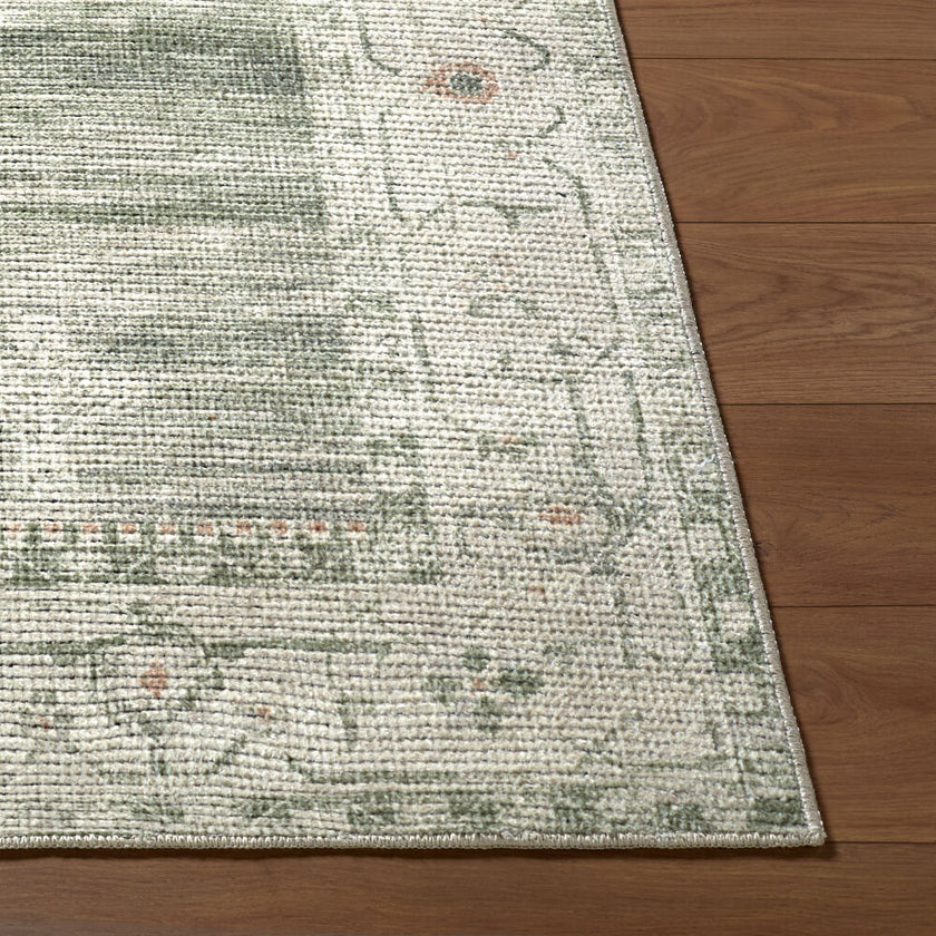 Luca Machine Woven Rug Olive Cream
