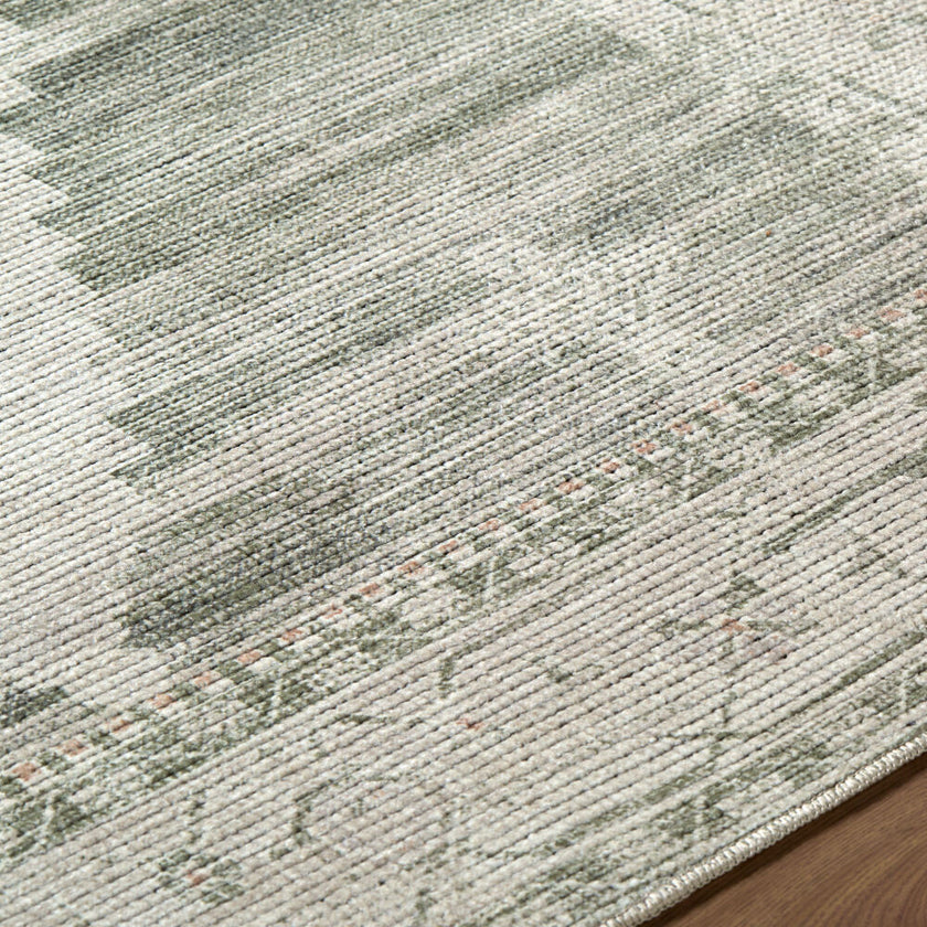 Luca Machine Woven Rug Olive Cream