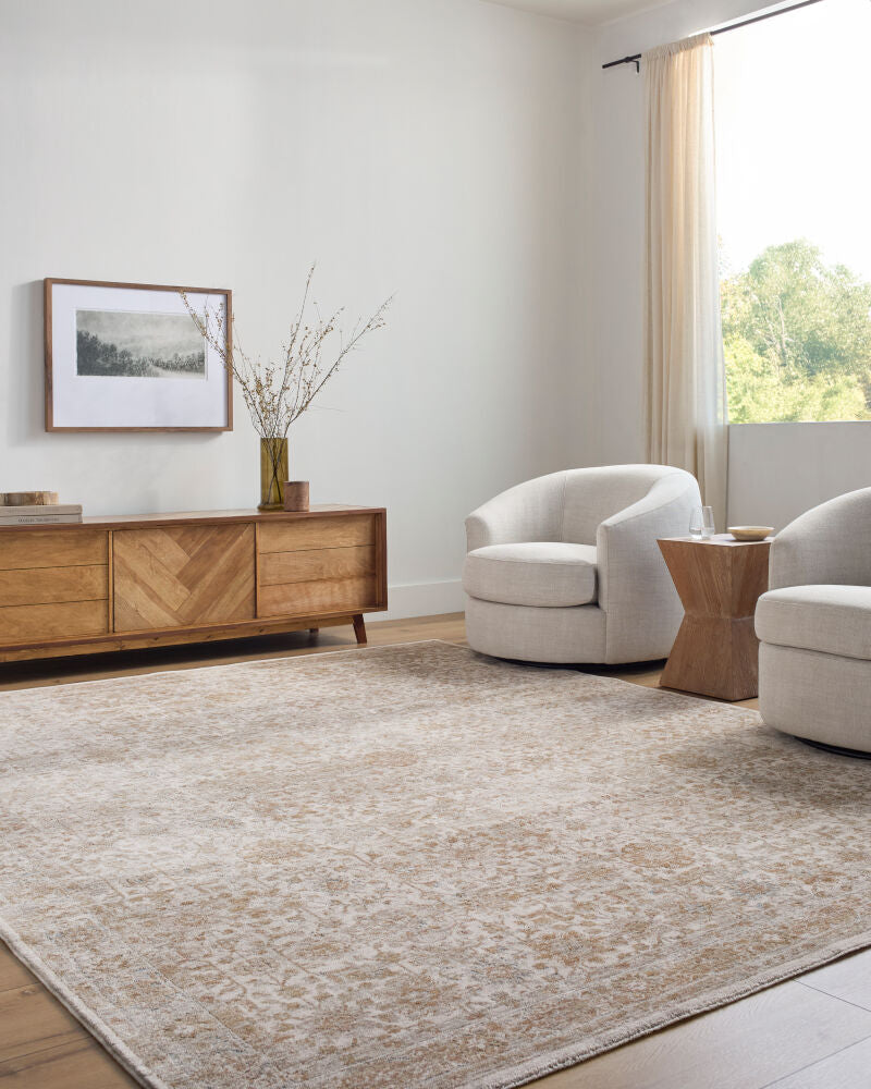 Da Vinci Machine Woven Rug in Beige