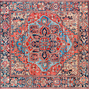 Iris Machine Woven Rug Red