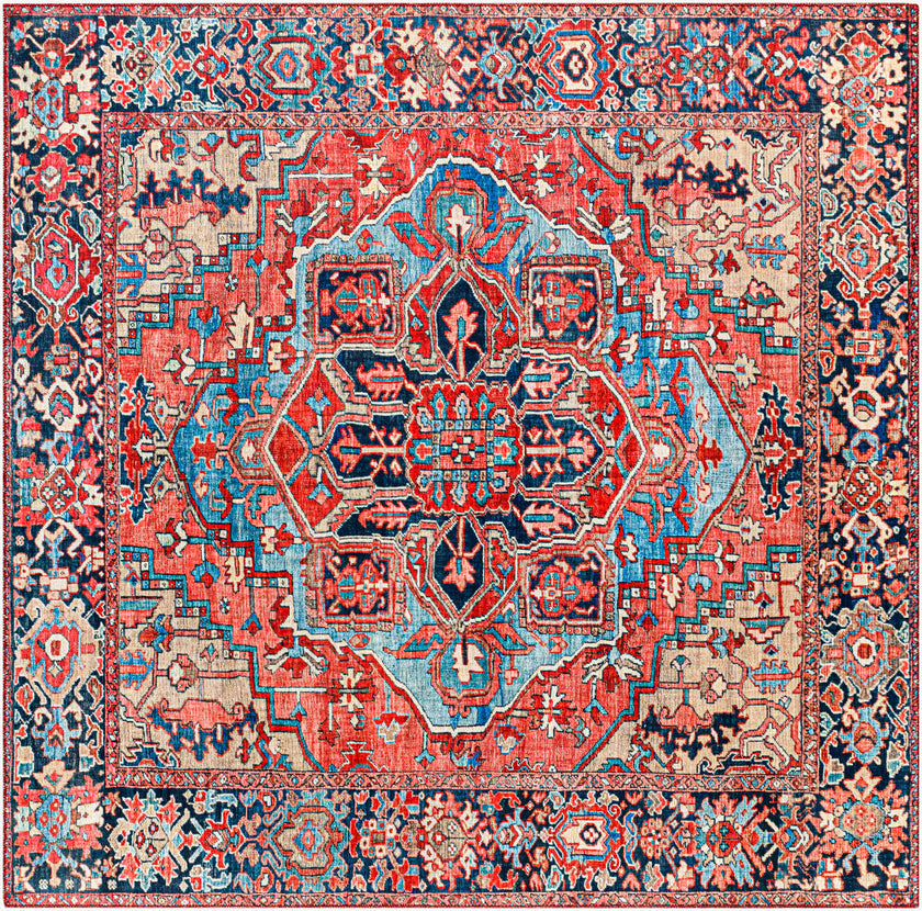 Iris Machine Woven Rug Red