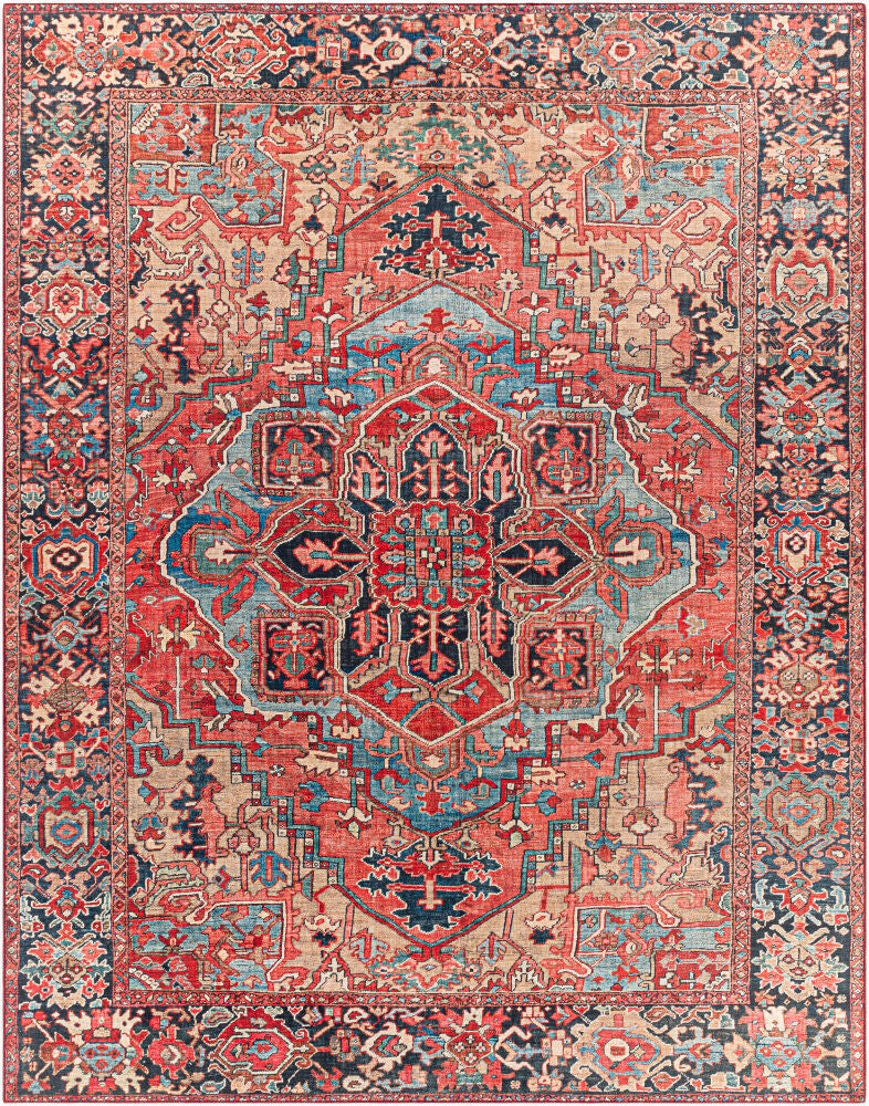 Iris Machine Woven Rug Red