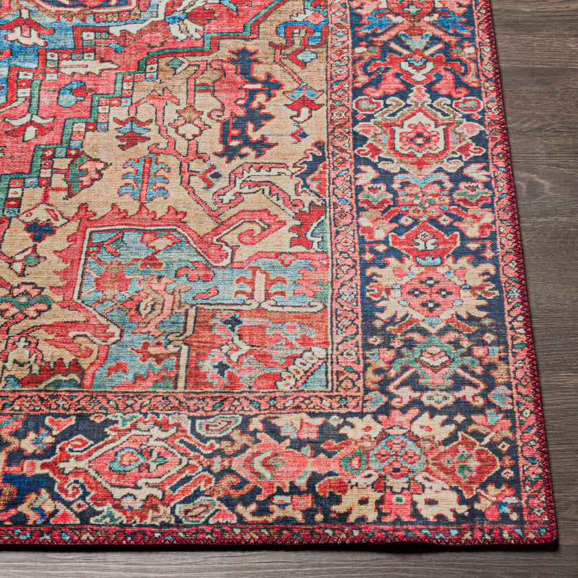 Iris Machine Woven Rug Red