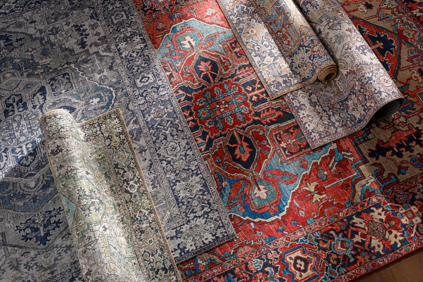 Iris Machine Woven Rug Green