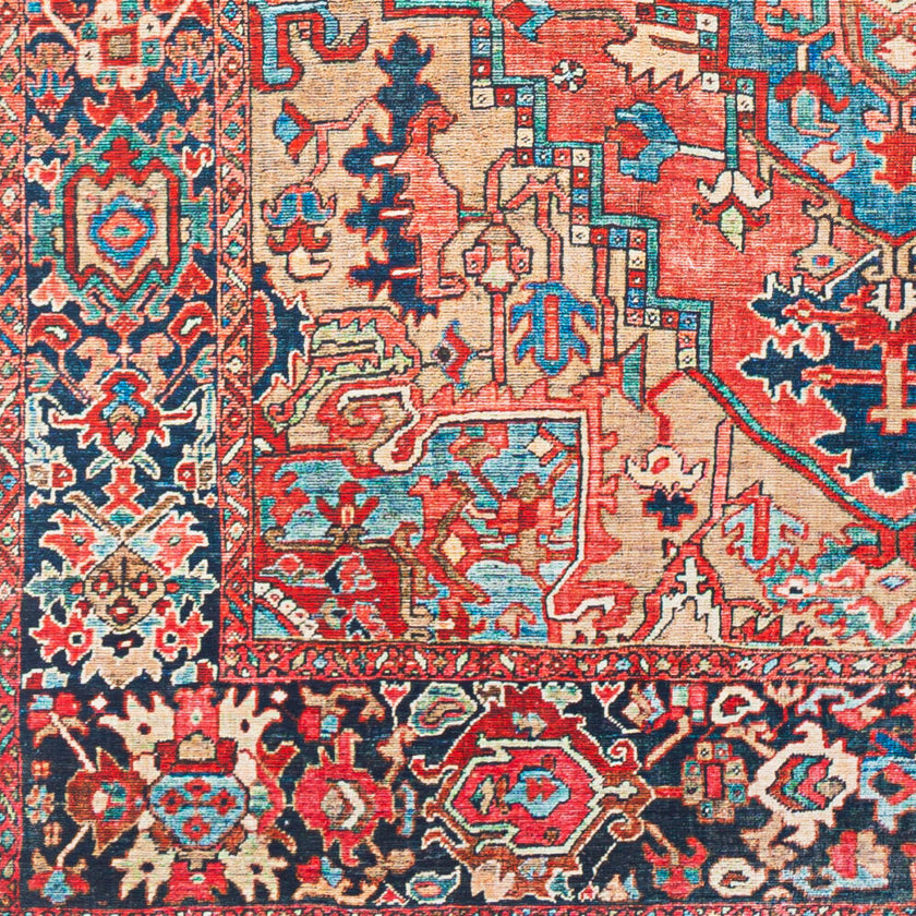 Iris Machine Woven Rug Red