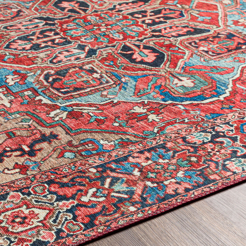 Iris Machine Woven Rug Red