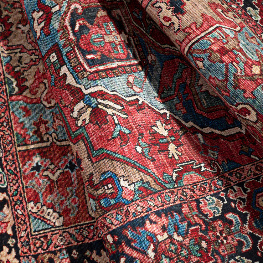 Iris Machine Woven Rug Red