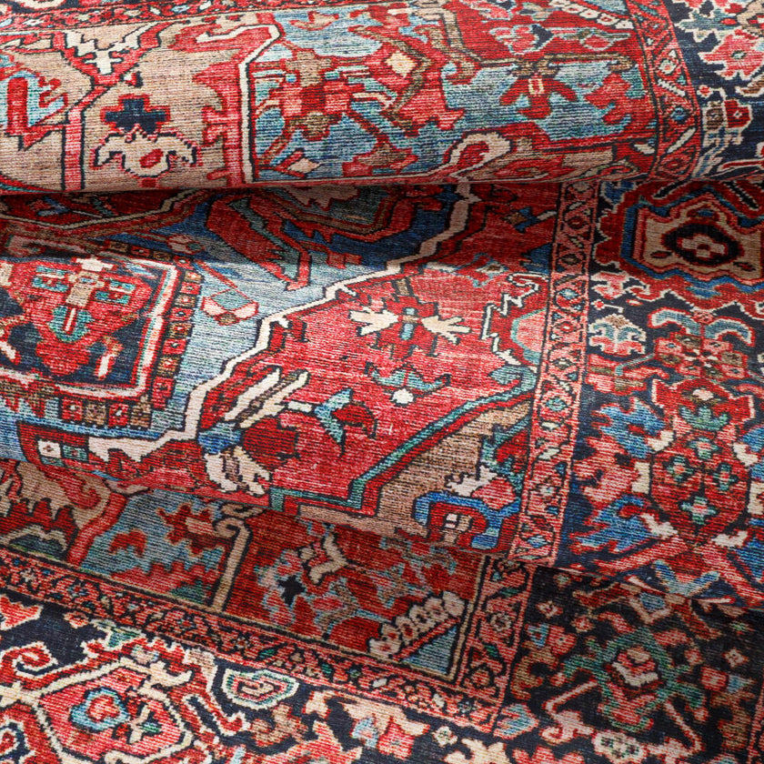 Iris Machine Woven Rug Red