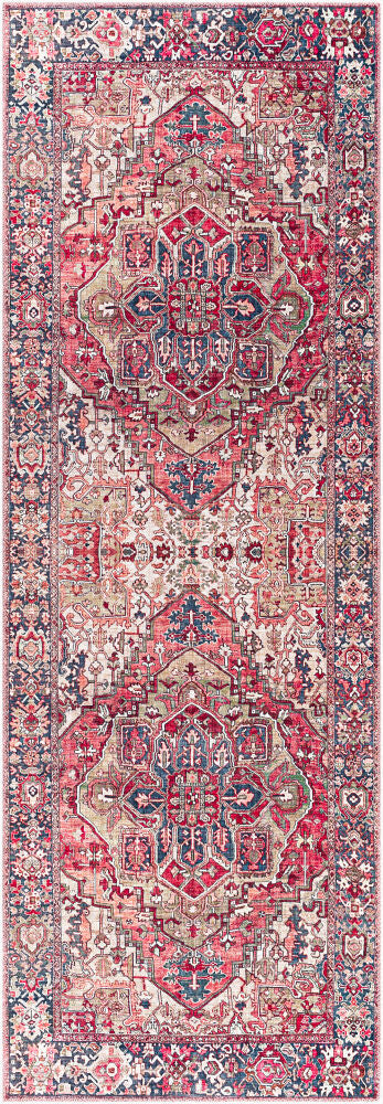 Iris Machine Woven Rug Cranberry