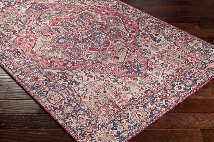 Iris Machine Woven Rug Cranberry