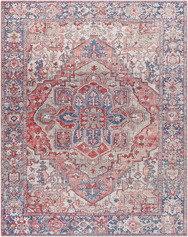 Iris Machine Woven Rug Cranberry