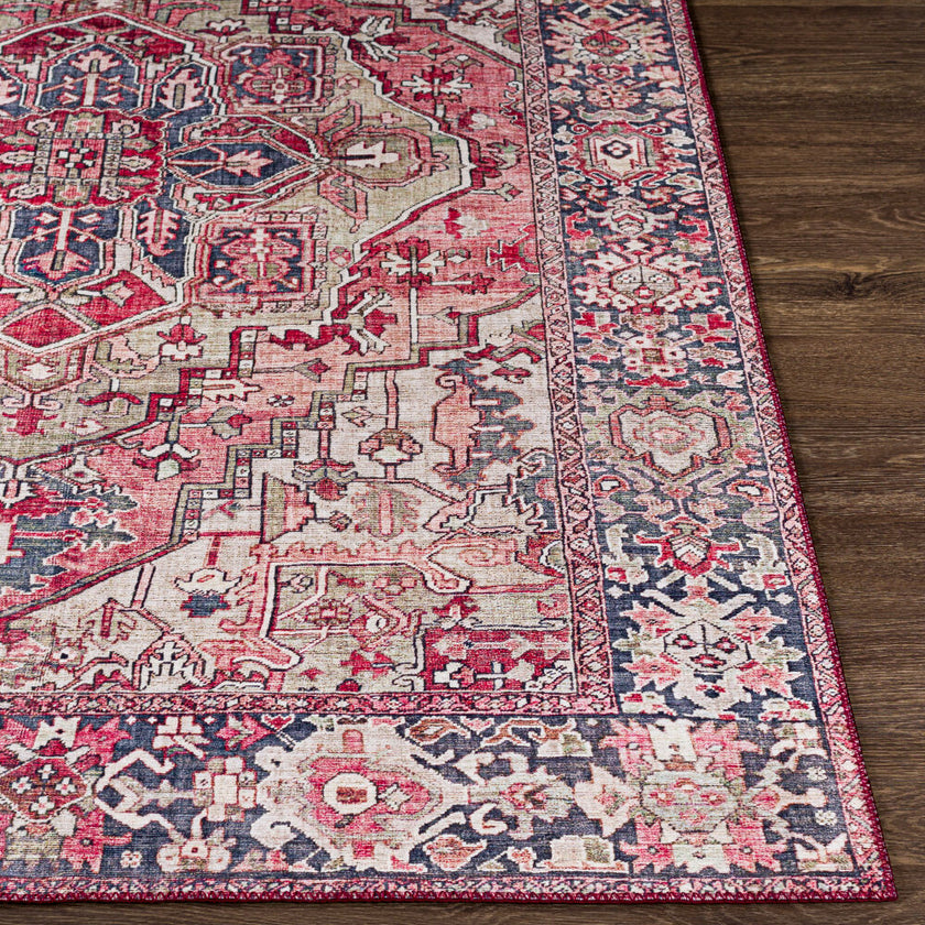 Iris Machine Woven Rug Cranberry