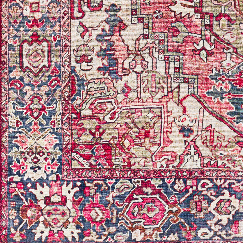 Iris Machine Woven Rug Cranberry