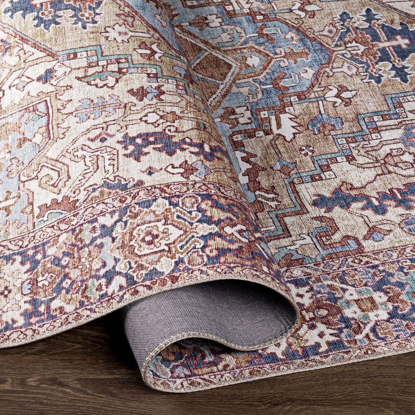 Iris Machine Woven Rug Brown/Denim