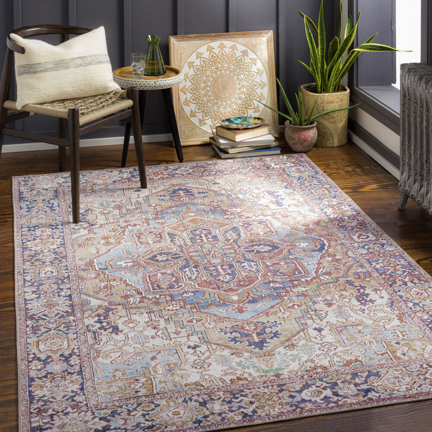 Iris Machine Woven Rug Brown/Denim