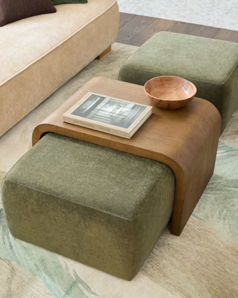 Argon Ottoman in Dark Green