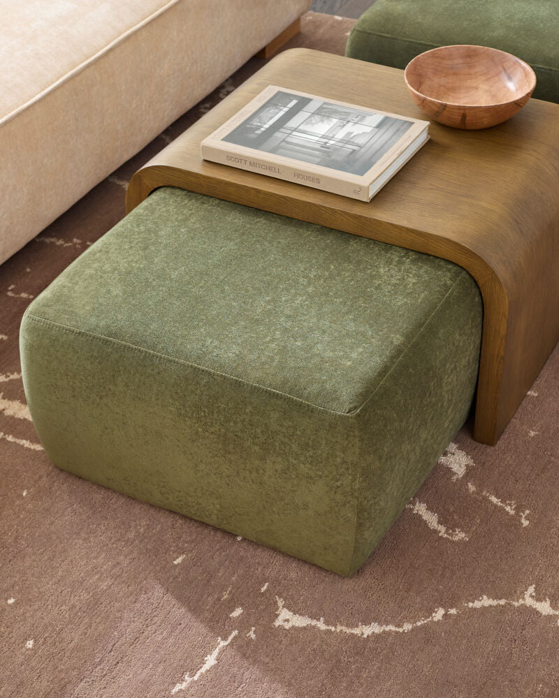 Argon Ottoman in Dark Green