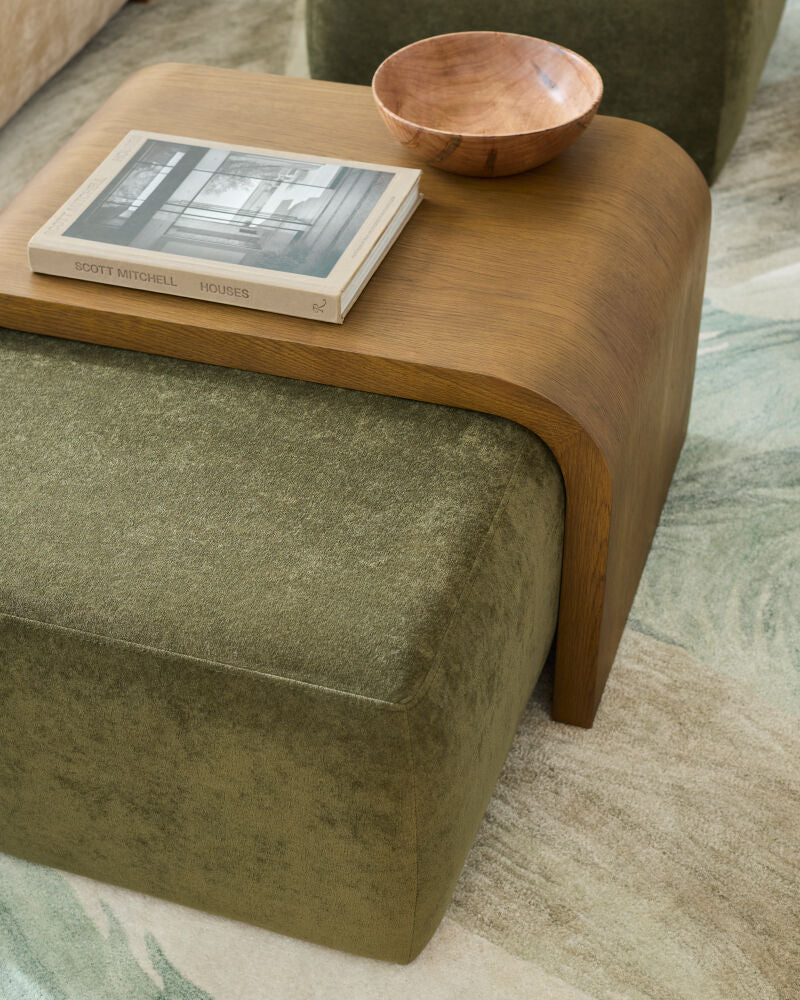 Argon Ottoman in Dark Green