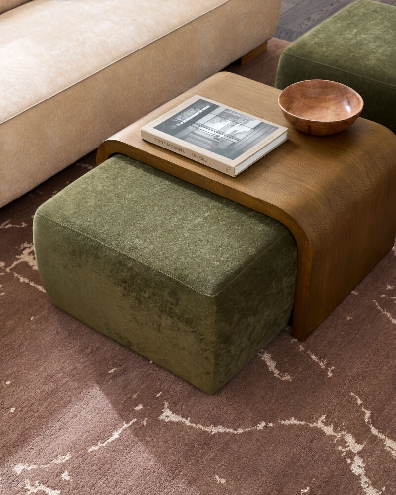 Argon Ottoman in Dark Green