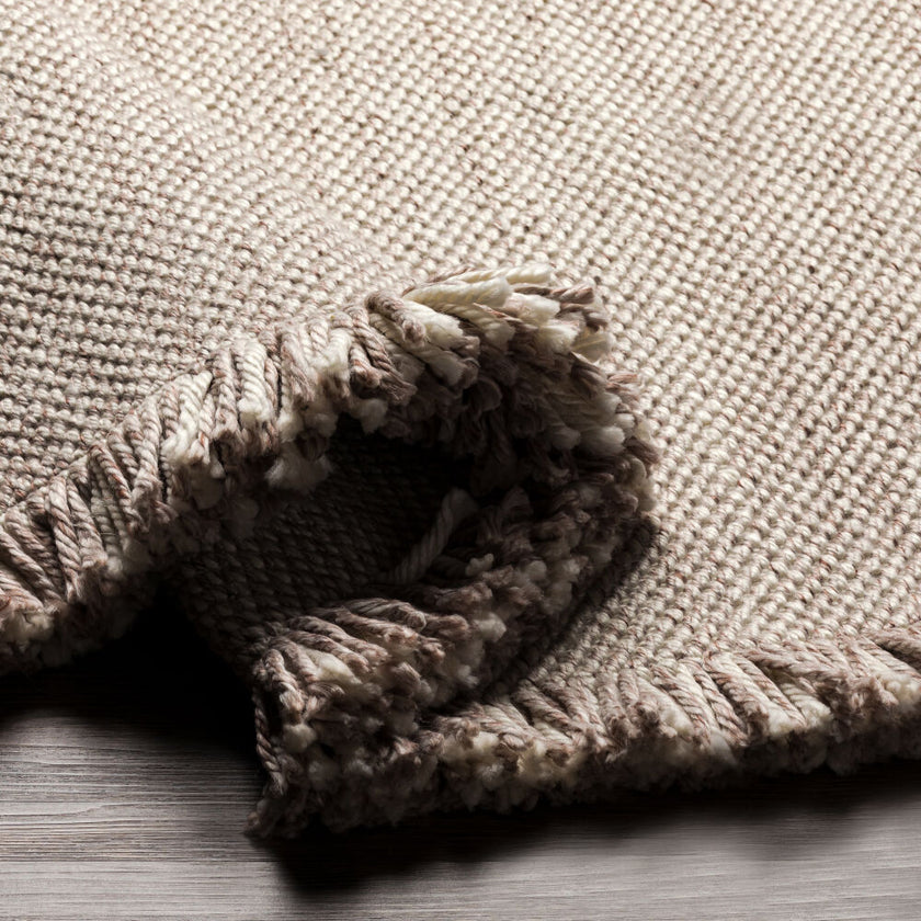 Azalea Handmade Fringe Rug Cream