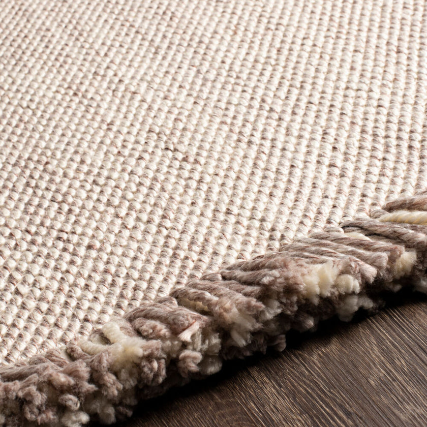 Azalea Handmade Fringe Rug Cream