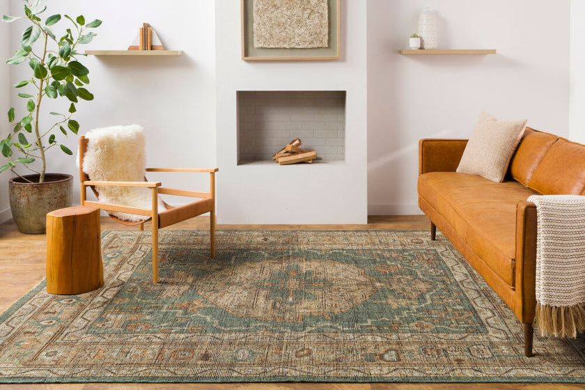 Reign Handmade Rug Dark Green
