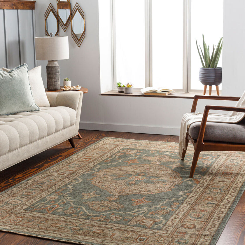 Reign Handmade Rug Dark Green