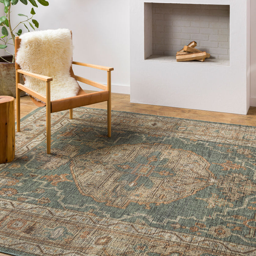 Reign Handmade Rug Dark Green