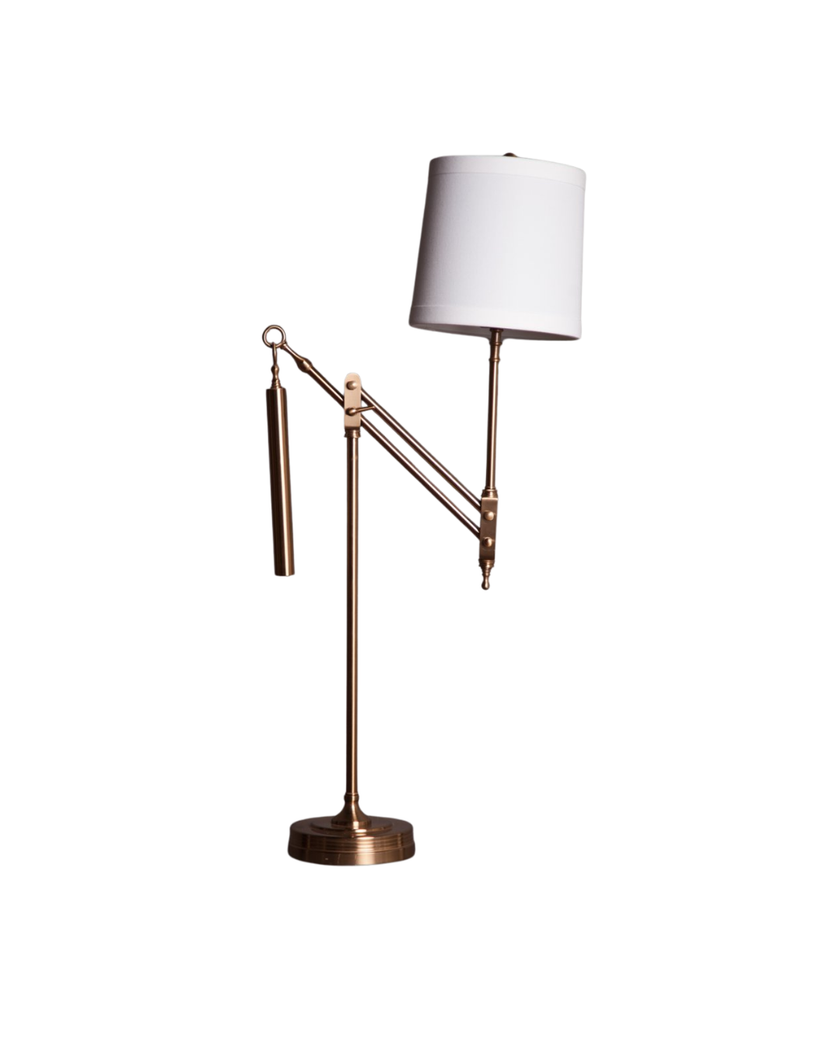 Weighted Brushed Brass Table Lamp